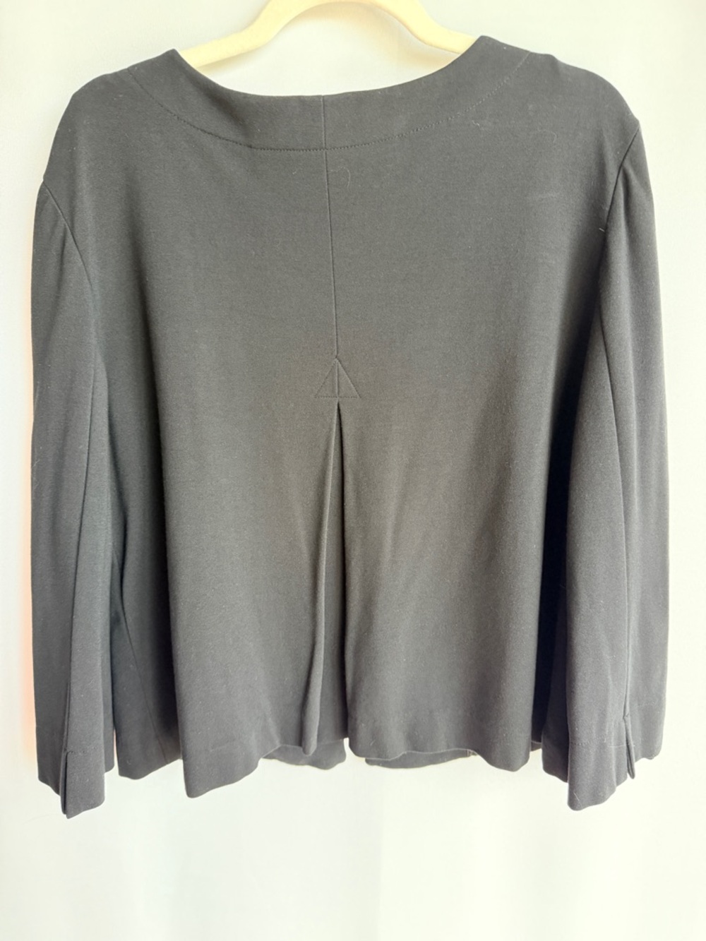 Ann Taylor Black Open Front Blazer Large – Stretch Swing Jacket Career Chic